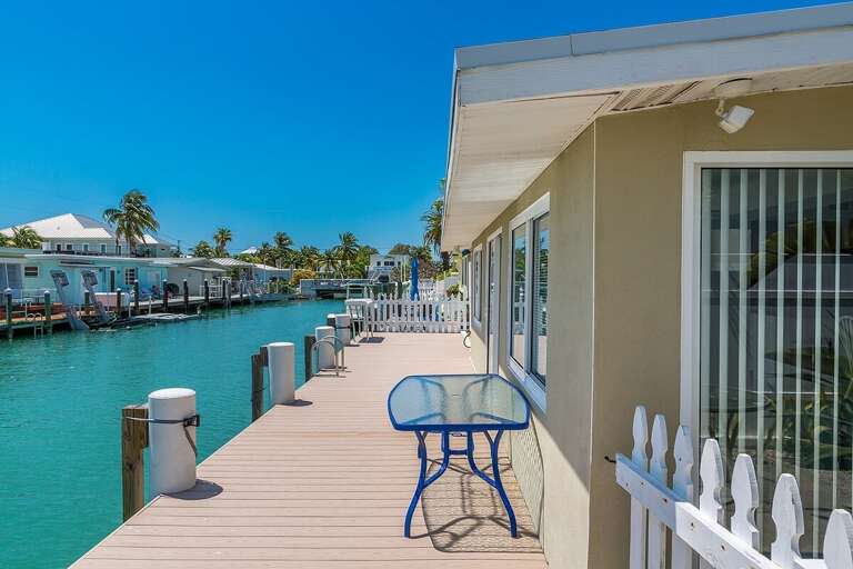 Huge 55` dock directly accessed through the backyard.